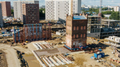 Фото - Как в Москве перемещают водонапорную башню весом 1700 тонн. Видео