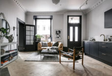 Фото - Стильная чёрно-белая квартира на первом этаже в Стокгольме (49 кв. м)