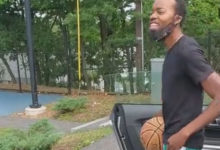 Фото - Дядя, решивший показать баскетбольный трюк, попал мячом в племянника