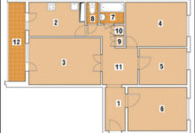 Фото - Перепланировка Четырехкомнатная квартира общей площадью 78,7м2: Радуга в доме в доме