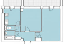 Фото - Перепланировка Дизайн квартиры с акцентом на дерево: доски в спальне и берёзы в гостиной в доме МГ-601