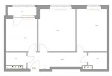 Фото - Перепланировка Двухкомнатная квартира, которую превратили в трешку с кухней на месте коридора в доме ЖК «Царская Площадь»