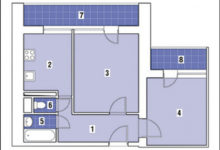 Фото - Перепланировка Двухкомнатная квартира общей площадью 49,8 м2: Бамбуковый оазис в доме