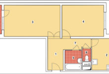 Фото - Перепланировка Двухкомнатная квартира общей площадью 57,7 м2: Логика комфорта в доме КОПЭ-М ПАРУС