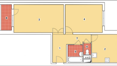 Фото - Перепланировка Двухкомнатная квартира общей площадью 57,7 м2: От скорлупы до кирпича в доме КОПЭ-М ПАРУС