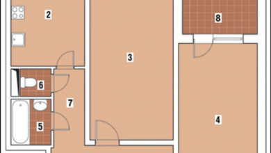 Фото - Перепланировка Двухкомнатная квартира общей площадью 63 м2: У самого синего моря  в доме 600.11