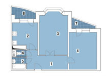 Фото - Перепланировка Двухкомнатная квартира в доме серии ГМС-1: Напряженный вектор в доме ГМС-1