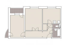Фото - Перепланировка Двухкомнатная квартира в доме серии И-155: Марсианский руммеэд в доме И-155