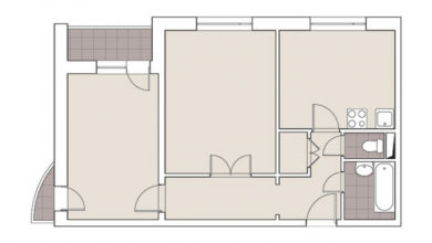 Фото - Перепланировка Двухкомнатная квартира в доме серии И-155: Марсианский руммеэд в доме И-155