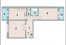 Фото - Перепланировка Двухкомнатная квартира в доме серии П46М: Каждому своя комната в доме П-46М