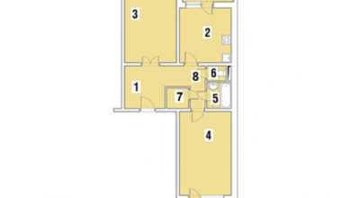 Фото - Перепланировка Двухкомнатная квартира в доме серии В-2002: Графический подход в доме В-2002