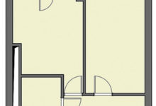Фото - Перепланировка Из однушки в двушку: маленькая квартира в Симферополе с гостиной, спальней и гардеробной в доме ЖК «Парковый»