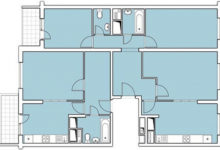 Фото - Перепланировка Объединяя трёхкомнатную и однокомнатную квартиры в доме