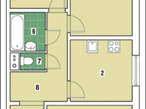 Фото - Перепланировка Трехкомнатная квартира общей площадью 60,9 м2: Сиреневый туман в доме П-30
