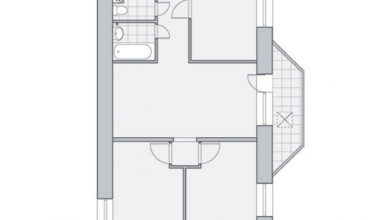 Фото - Перепланировка Трехкомнатная квартира общей площадью 70м2: Прямоугольные контрасты в доме