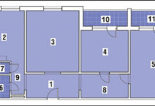 Фото - Перепланировка Трехкомнатная квартира общей площадью 93,4 м2: Разноцветное настроение в доме