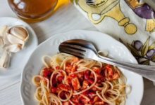 Фото - Спагетти с ветчиной в томатном соусе