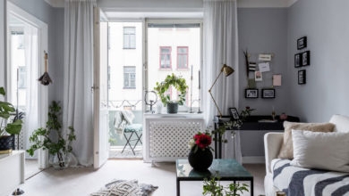 Фото - Светлая квартира в Швеции с тёмными акцентами ярким декором