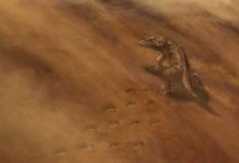 Фото - В США обрушилась скала и обнажила следы загадочных животных древности