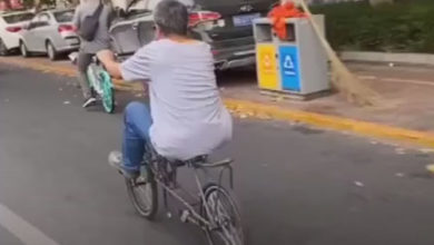Фото - Умелец на необычном велосипеде удивляет всех очевидцев