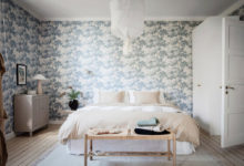 Фото - Вдохновляющая скандинавская спальня с красивыми обоями