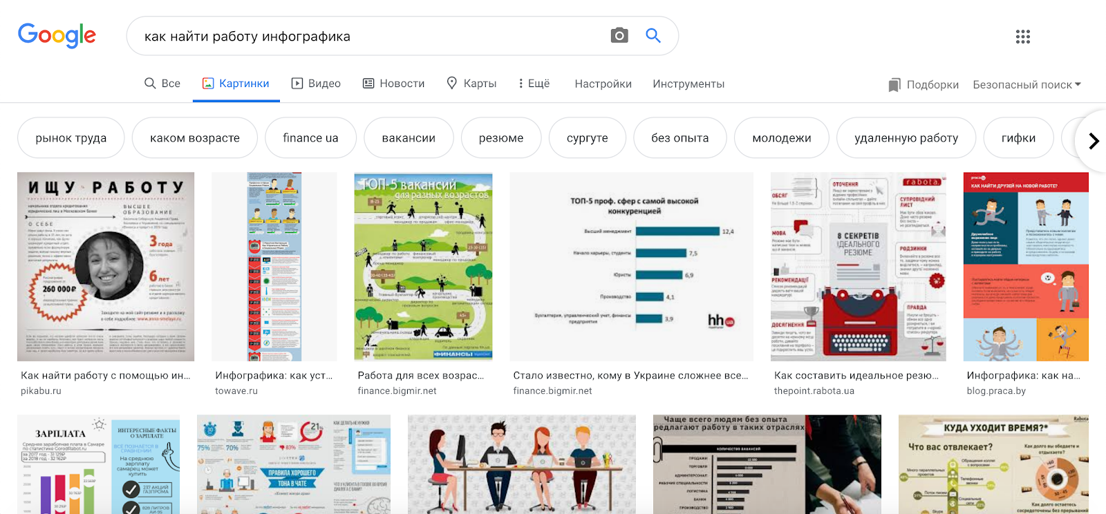поиск инфографики в google