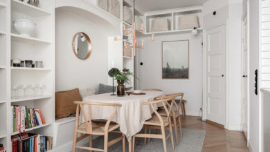 Фото - Милая квартира со стеклянной перегородкой и красивой столовой зоной в Стокгольме (61 кв. м)