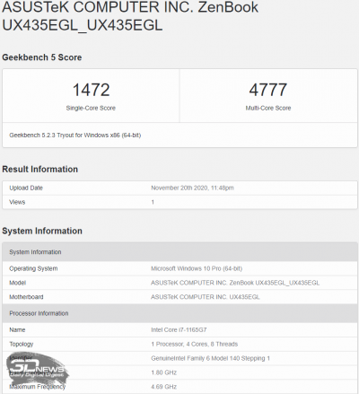 Geekbench 5 (аккумулятор)