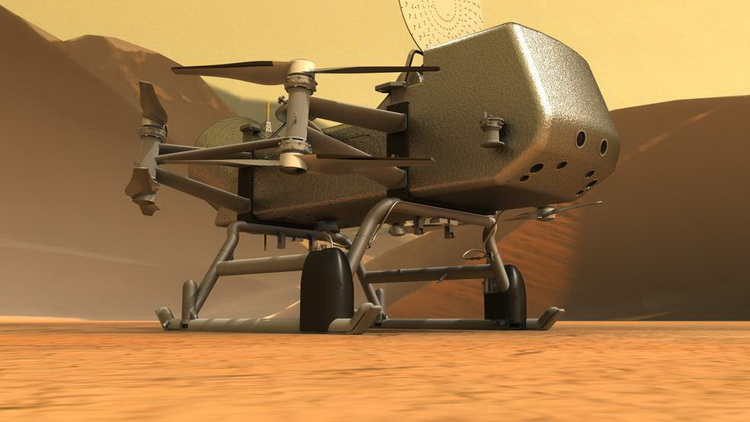 Концепция воздушного дрона для изучения Титана. Источник изображения: NASA