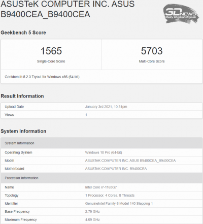 Geekbench 5 (электросеть)