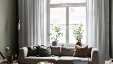 Фото - Зеленые стены и арочное окно: квартира в старом доме в Стокгольме (60 кв. м)