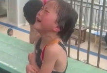 Фото - Рыдающая маленькая спортсменка сумела побороть свой страх