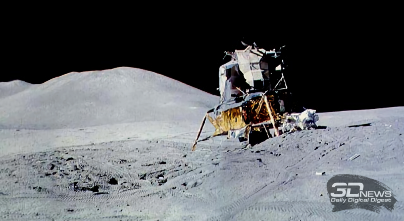 Посадка LM на слабо изученной местности могла закончиться плохо. На фото — лунный модуль корабля Apollo 15 на склоне кратера. Фото NASA