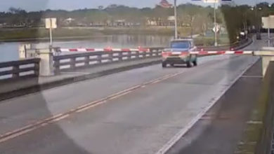 Фото - Полиция ищет водителя, рискнувшего жизнью на разводном мосту