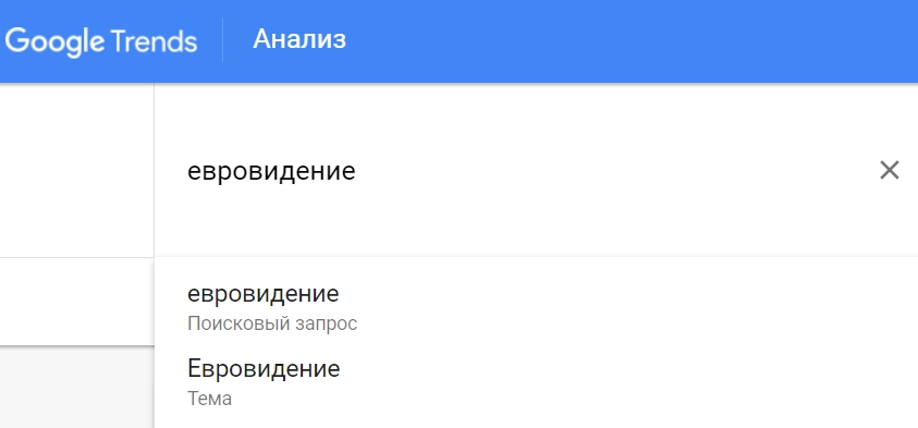 Как ввести запрос в Google Trends