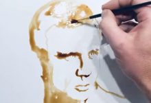 Фото - Пролитый кофе помог художнику нарисовать портрет