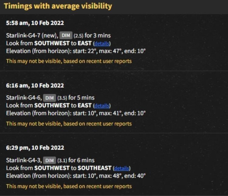 Как увидеть спутники Starlink в небе?