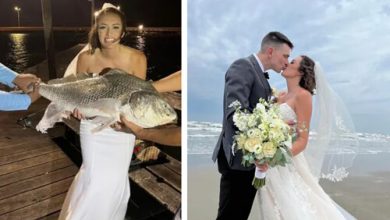 Фото - Невеста в первую брачную ночь пошла на рыбалку и поймала крупную рыбину