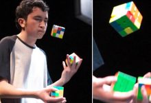 Фото - Рекордсмен, жонглируя тремя кубиками Рубика, сумел собрать их