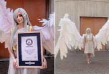 Фото - Любительница косплея создала огромные крылья ради мирового рекорда