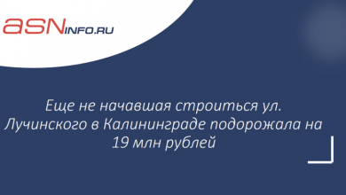 Фото - Еще не начавшая строиться ул. Лучинского в Калининграде подорожала на 19 млн рублей