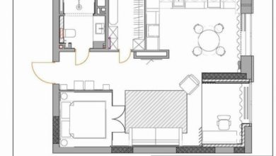 Фото - Сложный многослойный бежевый интерьер однушки 55 м²