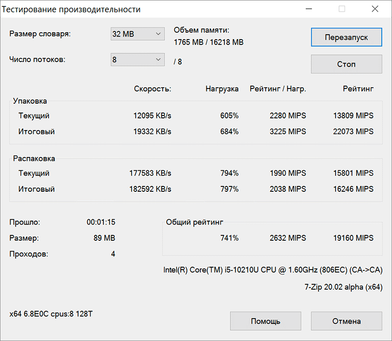 Тест 7-Zip