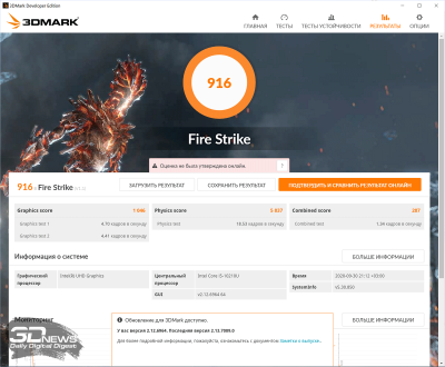 Тест 3DMark Fire Strike